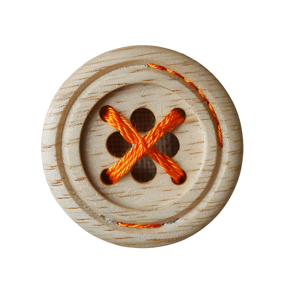 Garment button detail from Indian clothing manufacturer